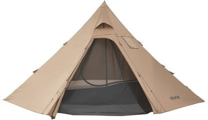 Vevor Camping Tent Teepee Brown with Double Cloth 4 Seasons for 4 People 380x380x200cm
