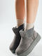 Wildleder Damen Chelsea-Stiefel Grau
