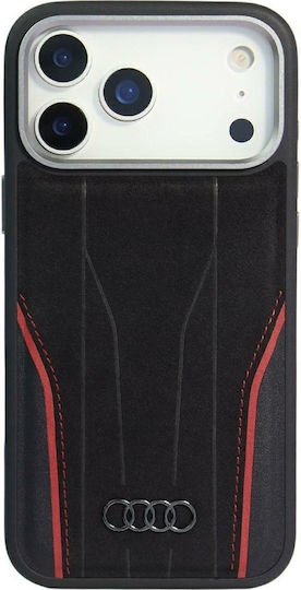 Audi Case R8 Genuine Leather Magsafe Iphone 17 Pro Black-red Au-tpupcmip17p-r8/d3-rd