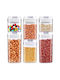 Set of 6pcs Jars Cereals / Pasta with Lid Plastic Transparent 500ml