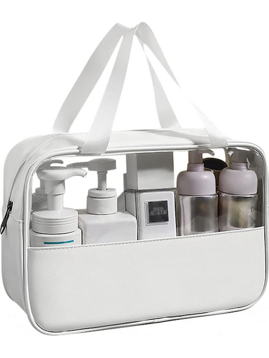 Flippy Geantă Cosmetică Organizare Călătorie Material Textil Pvc Rezistentă La Apă Portabilă 26 X 15 X 10 Cm Albă