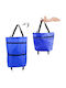 Geantă Pliabilă Flippy 2 În 1 Roți Troller Sacose De Cumparaturi 19 L Albastru Din Plastic 39 X 46 X 12 Cm