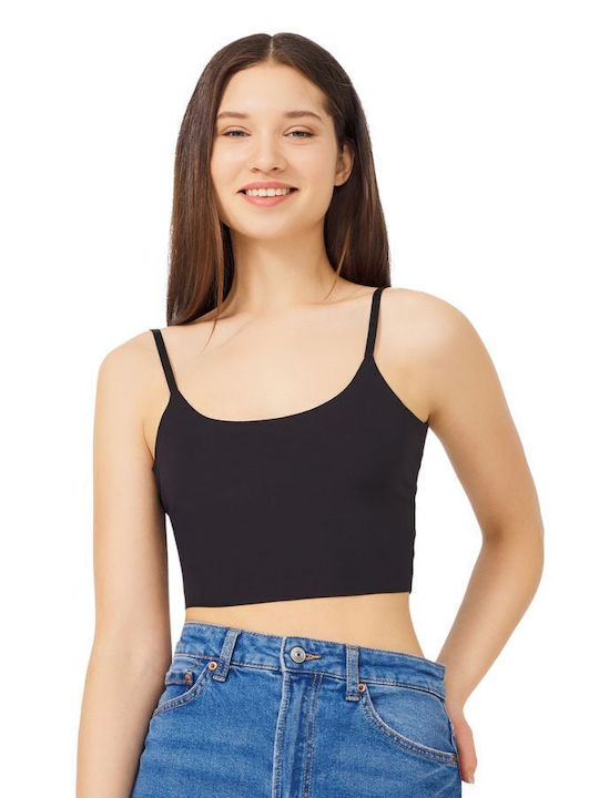 CottonHill Cu Bretele Black Tricou pentru femei