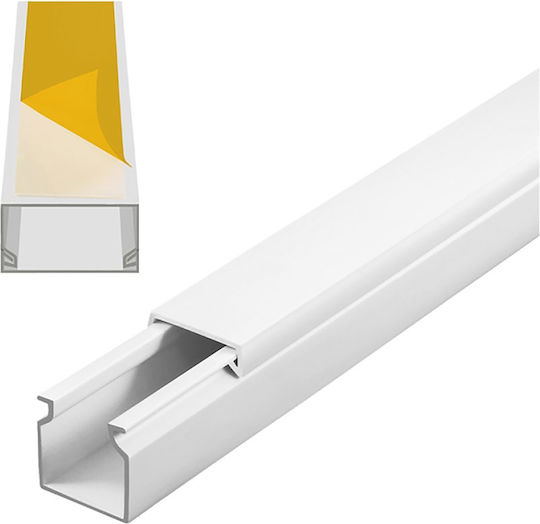 Kabelkanal Geschlossener Weiß 16x16 mit Aufkleber Lineme 33-0516016