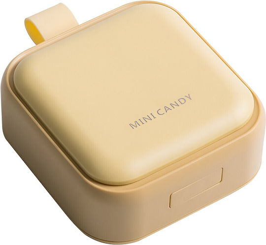Cutie Mini de Depozitare Medicamente Flippy 4 Compartimente Închidere Etanșă Portabilă Pătrată Galbenă PP 7.5x7.5x3 Cm
