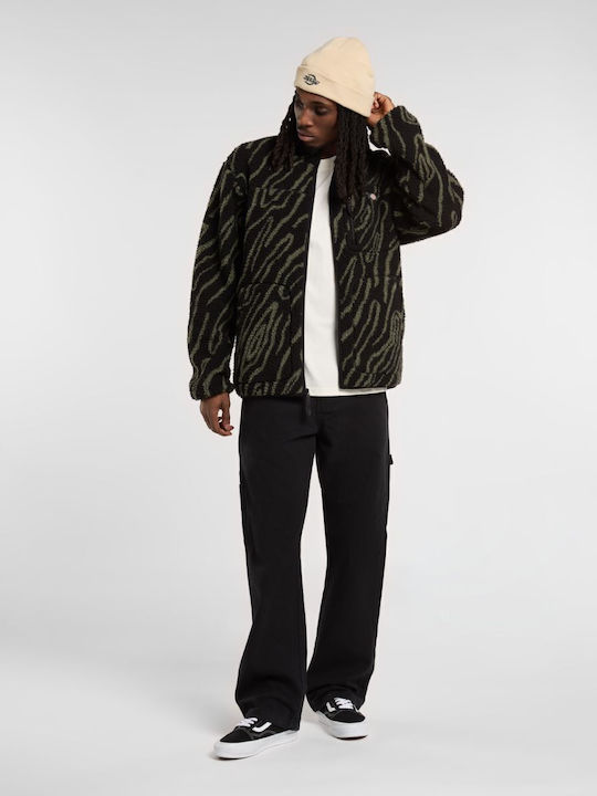 Canvas Carpenter Trousers in Regular Fit Black