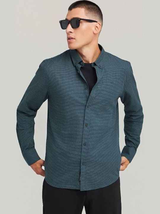 Long-sleeved Cotton Shirt Checked Plaid