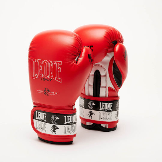 Leone 1947 Kids Boxing Gloves Leather for Match Red