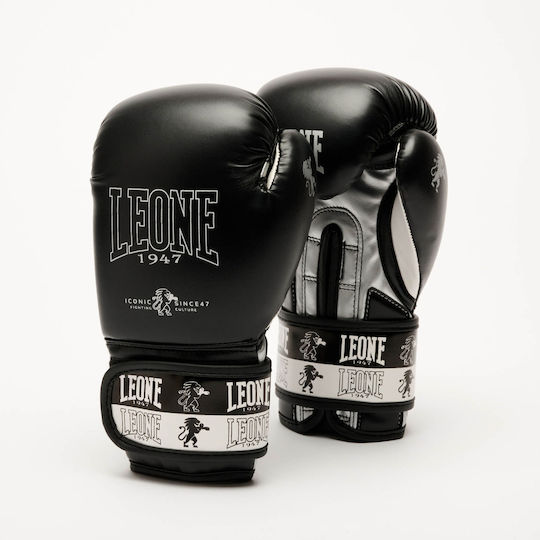 Leone 1947 Kids Boxing Gloves Leather for Match Black