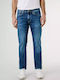 Cash Men's Jeans Pants Elastic with Regular Straight Fit Blue