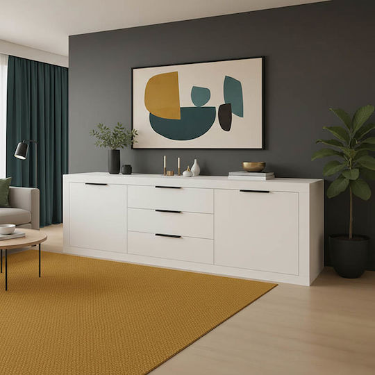 Мебели за съхранение Doha от дърво с чекмеджета White Shade 210x45x80.5см