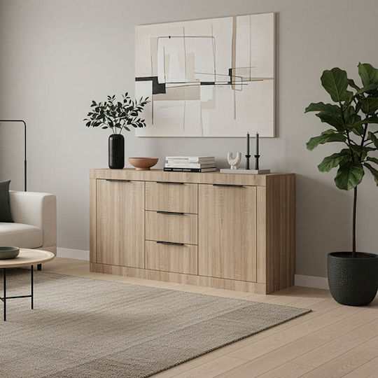 Bufet Doha din Lemn cu Sertare Sonoma Απόχρωση 150x45x80.5cm Bufet Doha din Lemn cu Sertare Sonoma Απόχρωση 150x45x80.5cm