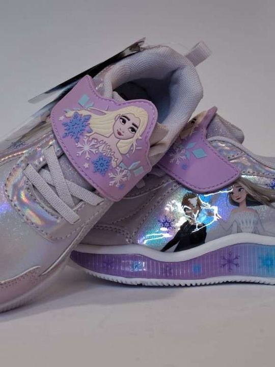 Παιδικά Sneakers με Σκρατς & Φωτάκια Μωβ