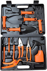 Set 12 Garden Tools Flippy Planting Soil Processing Plant Care Orange Handles Pvc Cardboard Material Box Included 37x28 Cm Black