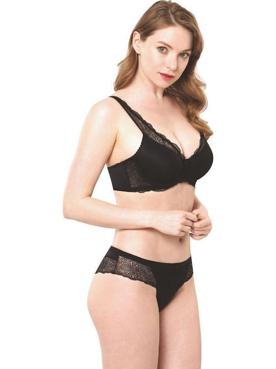 Norddiva Set de Lenjerie Sutien cu Brazilia Black