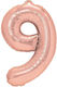 Luftballon Folie Jumbo Zahl 9 Rose Gold 100cm
