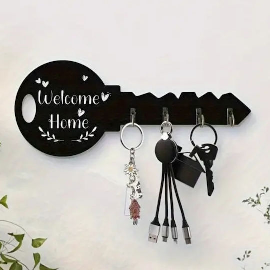 Стенна Ключарка Тема Ключ Надпис "welcome Home"