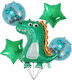Set 5 Baloane Folie Verzi Jumbo 70buc