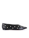 Leather Pointy Ballerinas Black