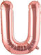 Balon Folie Jumbo Literă U Rose Gold 100buc