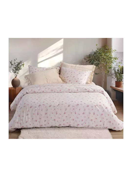 Nef-Nef Homeware Bettwäsche-Set Überdoppel 240x270cm. Loraley Pink 4Stück