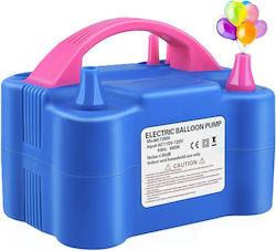 Electric Balloon Inflator Pump 600 W Two Inflation Nozzles Plastic 19.5 X 14 X 13 Cm Blue Pink