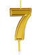 Number 7 Cake Candle Flippy 4.8 Cm Birthday Gold