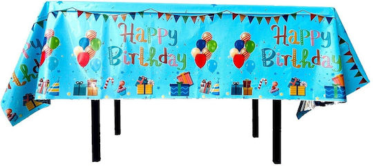 Tablecloth Flippy Foil Happy Birthday Balloon Print 137 X 183 Cm Blue