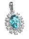 Prince Silvero Kremling Rosette aus Silber mit Zirkon Blau
