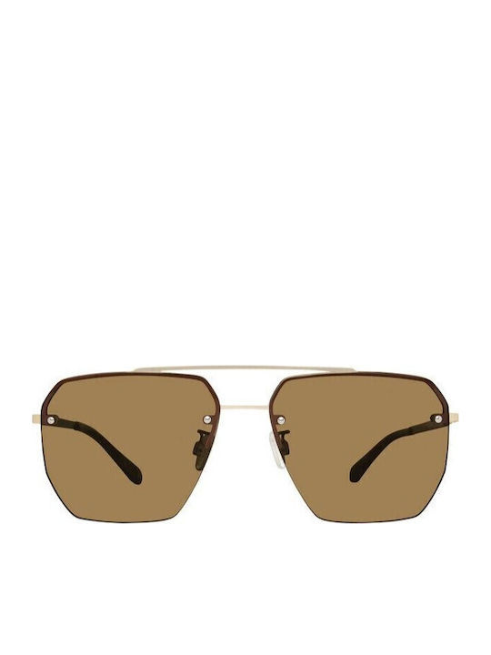 Prive Revaux Unisex Sunglasses with Gold Metal Frame and Brown Polarized Lens OFFGUARD/S/J5G70/6116/145