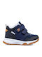 Kids Ankle Boots with Hoop & Loop Closure Navy Blue