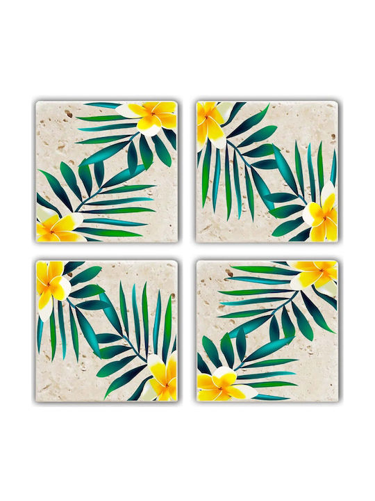 Hermia Untersetzer Stein Mehrfarbig 10x10cm 4Stück