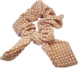 Hairutopia Hair Scrunchy Bow Polka Dot Dusty Pink