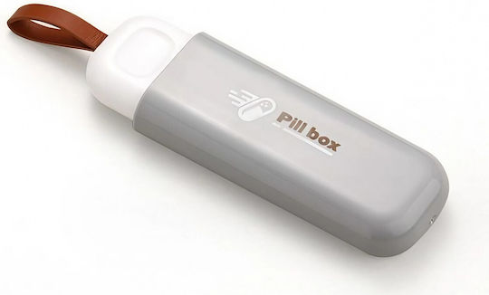 Cutie Pentru Depozitarea Medicamentelor Flippy Portabilă 3 Compartimente Tip Breloc Plastic Glisantă Gri 10.7x3.6x1.6 Cm