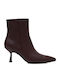 Leather Women's Ankle Boots Burgundy