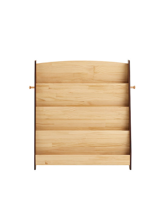 Kids Wooden Bookcase Gray 91x30x89cm