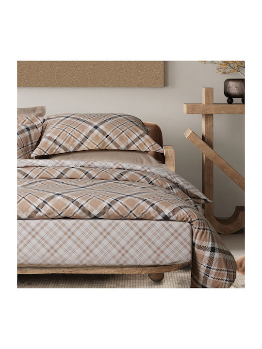 Das Home Sheet Sets Queen with Elastic 170x200+35cm. Casual 5435 Beige, Black 4pcs