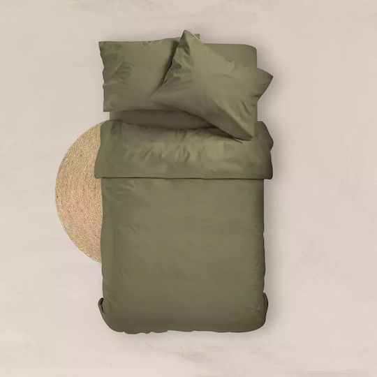 Borea Bettlaken King Size mit Gummiband 180x200+40cm. Solid 22. Khaki