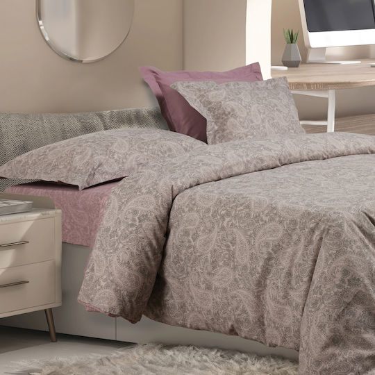Das Home Set Super dublu 4buc 170x200+35cm cu Elastic Casual 5438 Grey, Lilac