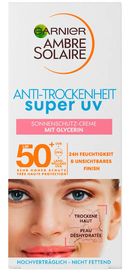 Garnier Ambre Solaire Anti-Trockenheit Super UV Αντηλιακό Προσώπου SPF50+ 50ml