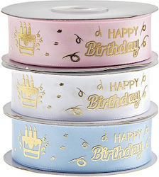 Happy Birthday Band Monochrom Weiß 20meters mit...