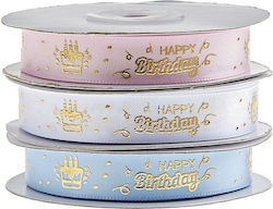 Happy Birthday Band Monochrom Light Blue 20mete...