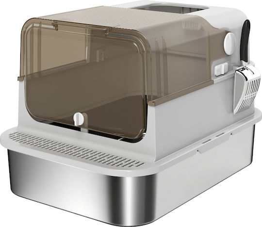Pawhut Cat Toilet Closed Gray L70 x W50 x H46.5cm