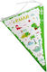 Set 10 Banner-Type Flags Flippy Dino Park Collection 28.5 X 20 Cm Made Coated Paper Multicolour