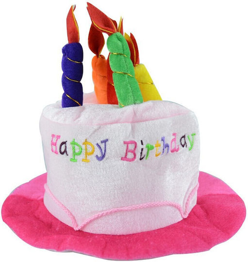 Pălărie Happy Birthday Accesoriu Petrecere Flippy Design Tort Temă Zi De Naștere 60x60x55 Cm Roz