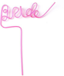 Plastic Straws Flippy Bride Design Wedding Theme Diameter 0.5 Cm Pink Plastic Straws Flippy Bride Design Wedding Theme Diameter 0.5 Cm Pink