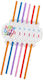 Set 6 Straws Flippy Happy Birthday Collection 26 Cm Cardboard Plastic Multicolour