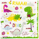 Set 20 Dinner-Servietten Flippy Dino Park Collection 17 X 17 Cm Papier Mehrfarbig
