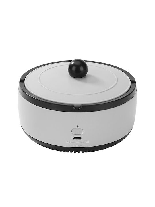Multifunctional Ashtray Absorption Flippy Usb Charging Air Purifier Smoke Absorption Ashtray 14.5 X 14 X 7.5 Cm Gray