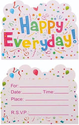 Set 10 Party Invitations Flippy Happy Everyday Design 17 X 12 Cm Multicolor